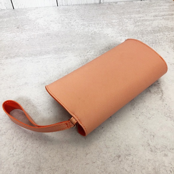 KLM Jantaminiau Orange Envelope Clutch Wristlet - Picture 7 of 8